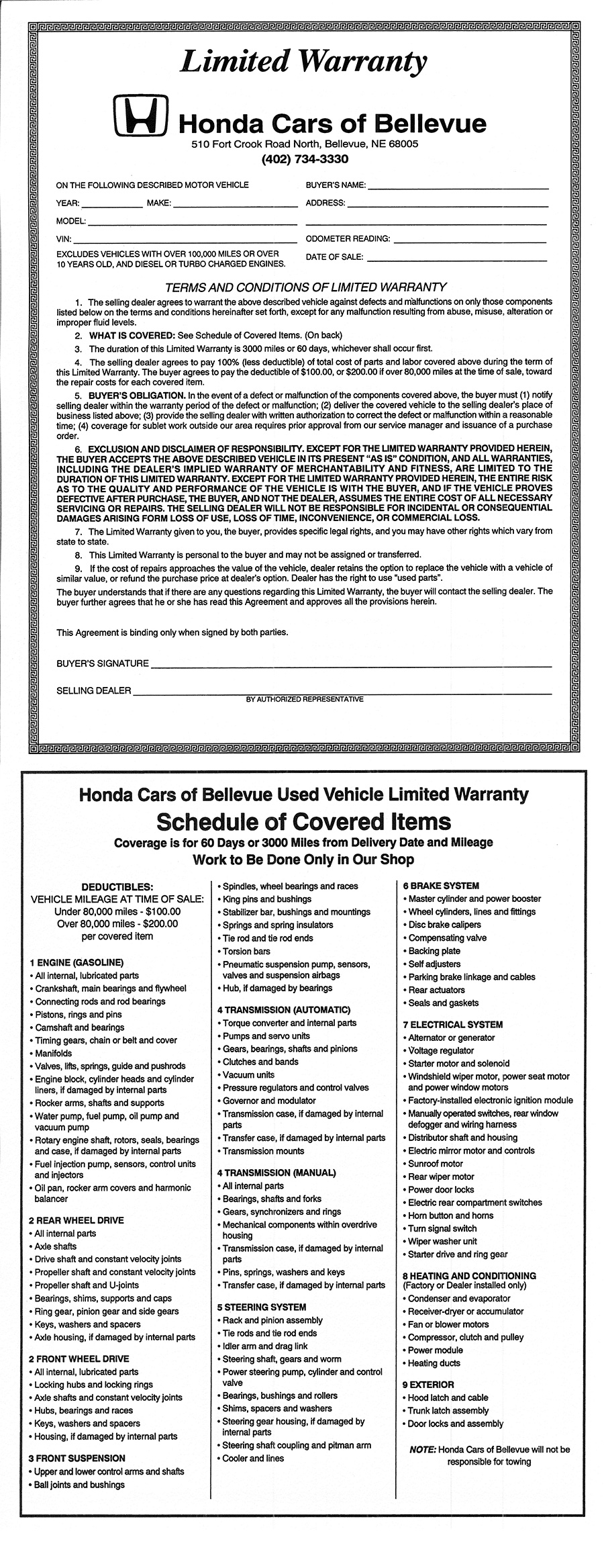 60 Day Warranty 60 Day Warranty