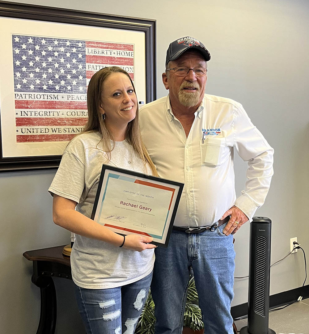 Congratulations to our Employee of the Month, our estimator, Rachael Geary!