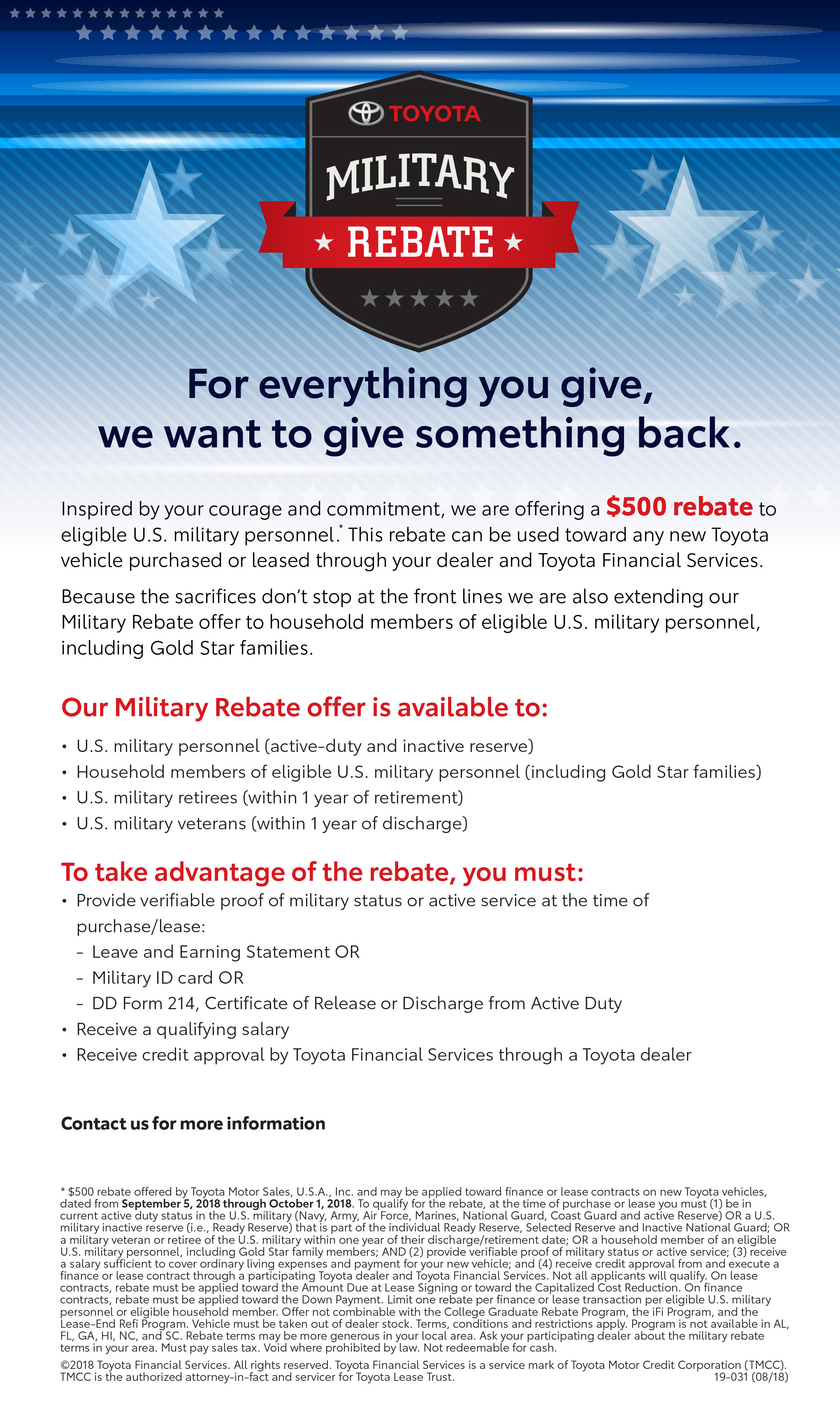 Military Rebate