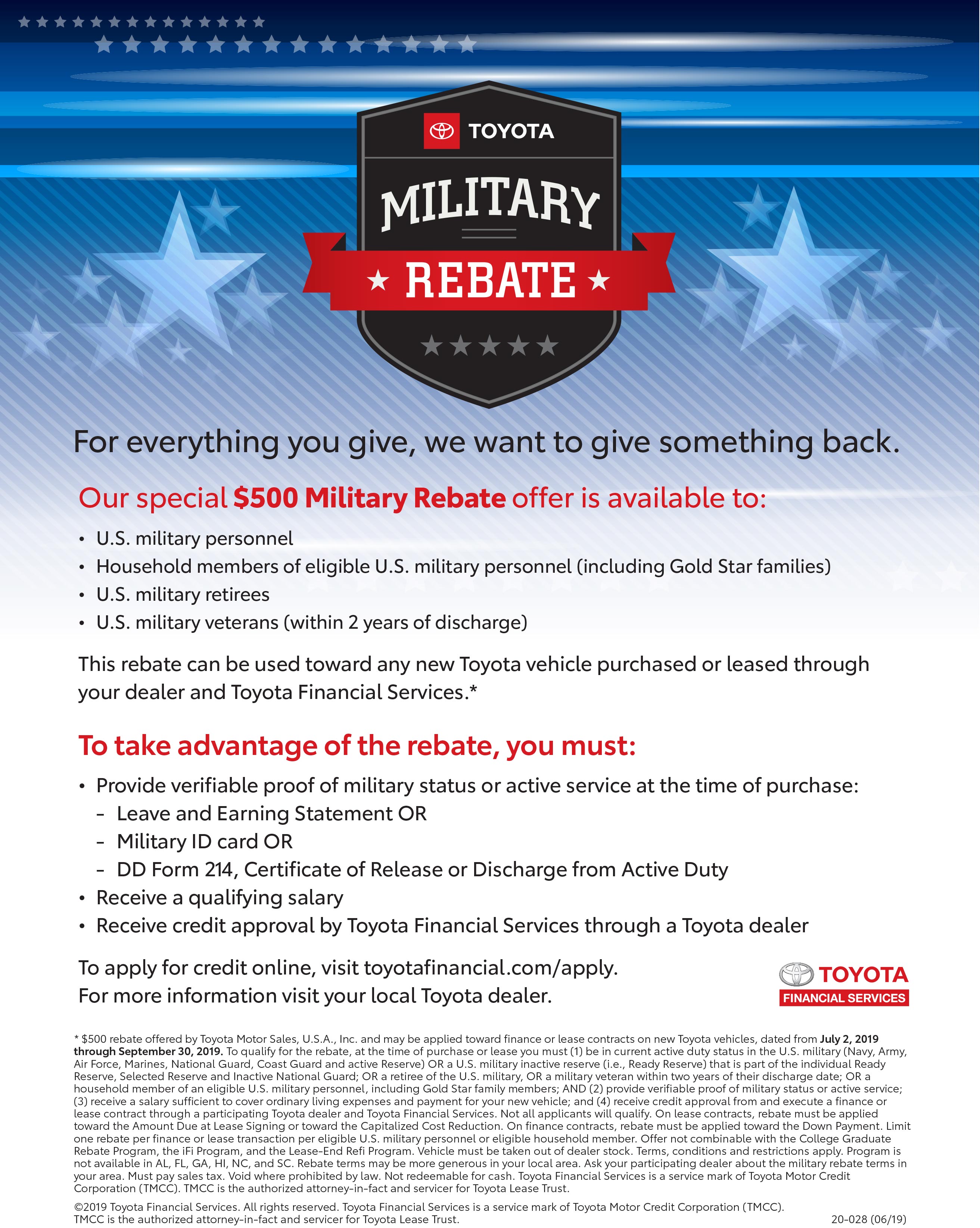 Military Rebate